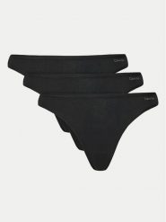 Calvin Klein Underwear Komplet 3 par stringów 000QD5217E Czarny. Czarne majtki damskie Calvin Klein Underwear, z bawełny. Za 119.99 zł.