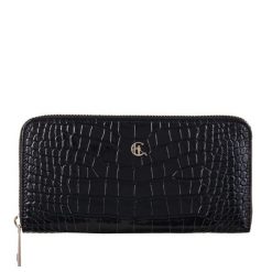 Duży Czarny Portfel Damski ze Skóry z Wzorem Krokodyla – Luksusowy Design i Funkcjonalność PD090s166 RFID. Czarne portfele damskie ze skóry. Za 170.00 zł.