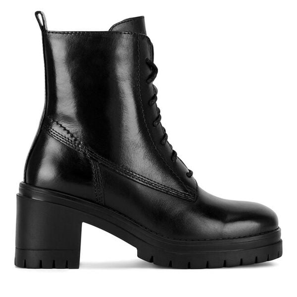 Trzewiki Lasocki. Czarne botki damskie Lasocki, bez wzorów, bez obcasa, na słupku, bez zapięcia. Za 289.99 zł.