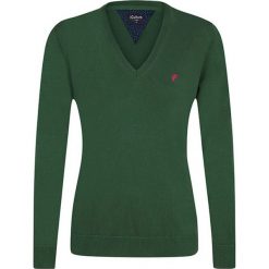 Sweter w kolorze khaki. Brązowe swetry nierozpinane damskie Denim Culture, l, bez wzorów, z bawełny, bez kołnierzyka, bez ramiączek. W wyprzedaży za 109.95 zł.