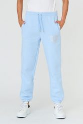 JUICY COUTURE Błękitne spodnie Heart Diamante. Niebieskie spodnie dresowe damskie Juicy Couture, z aplikacjami, z bawełny, eleganckie. W wyprzedaży za 366.99 zł.