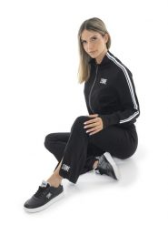 Bluza lekki z zamek błyskawiczny na co dzień. Czarne bluzy damskie LEONE 1947 APPAREL, xs, bez wzorów, z dresówki, bez ramiączek, bez kaptura. Za 492.57 zł.