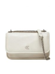 Calvin Klein Jeans Torebka Chain Mini Ew Flap LV04K3085G Écru. Torebki do ręki damskie Calvin Klein Jeans, bez wzorów, z jeansu, bez dodatków. Za 279.99 zł.