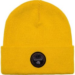 Czapka NAPAPIJRI FULTON. Żółte czapki damskie Napapijri, z aplikacjami, z dzianiny. W wyprzedaży za 126.00 zł.
