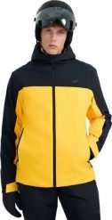 Kurtka narciarska męska 4F M0787 żółto-czarna 4FWAW25TTJAM0787 70S 2XL. Czarne kurtki sportowe męskie 4F, m, bez wzorów, bez kaptura, narciarskie. Za 505.57 zł.
