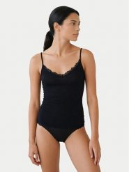 Ysabel Mora Podkoszulek 19459 Czarny Slim Fit. Czarne koszule nocne damskie ysabel mora, bez wzorów, z wiskozy, bez ramiączek. Za 109.99 zł.