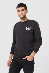 LEE WOBBLY SWS MĘSKA BLUZA LOGO WASHED BLACK L81MRYON 112321574. Czarne bluzy męskie Lee, l, bez wzorów, bez ramiączek, bez kaptura. Za 159.99 zł.