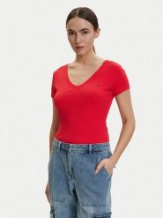 Tommy Jeans T-Shirt DW0DW17385 Czerwony Slim Fit. Czerwone t-shirty damskie Tommy Jeans, m, bez wzorów, z bawełny, bez kołnierzyka, bez ramiączek. Za 149.99 zł.