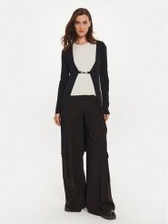 Sisley Kardigan 1WTHM6021 Czarny Slim Fit. Czarne kardigany damskie Sisley, m, bez wzorów, z syntetyku, bez kołnierzyka. Za 199.99 zł.