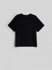 4F T-shirt loose gładki damski - czarny XL. Czarne t-shirty damskie 4F, xl, bez wzorów, z bawełny, bez kołnierzyka, bez ramiączek. Za 79.99 zł.