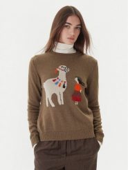 Weekend Max Mara Sweter Nitra 2525366292 Brązowy Regular Fit. Brązowe swetry nierozpinane damskie Weekend Max Mara, l, bez wzorów, z syntetyku, bez kołnierzyka, bez ramiączek. Za 979.99 zł.