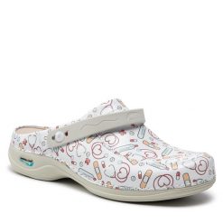 Klapki Nursing Care. Białe klapki damskie Nursing Care, bez wzorów, bez obcasa, bez zapięcia. Za 299.99 zł.