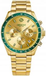 Zegarek Giewont Zegarek Męski Chronograph Sapphire Złoto Zielony GW3520-B6. Niebieskie zegarki męskie Giewont, bez wzorów, złote. Za 208.17 zł.