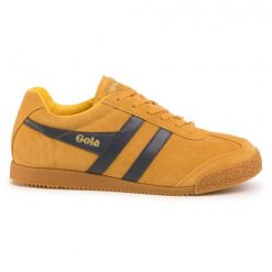 Buty do chodzenia męskie Gola Harrier Suede. Niebieskie buty sportowe męskie Gola, bez wzorów, z materiału, bez zapięcia, trekkingowe. Za 424.00 zł.