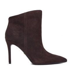 Botki GINO ROSSI. Brązowe botki damskie Gino Rossi, bez wzorów, bez obcasa, na szpilce, bez zapięcia. Za 379.99 zł.