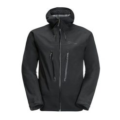 Kurtka przeciwdeszczowa męska Jack Wolfskin Kammweg 3L Jkt M. Czarne kurtki męskie Jack Wolfskin, l, bez wzorów, sportowe, bez kaptura. W wyprzedaży za 1,935.05 zł.