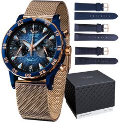 Zegarek damski Vostok Europe VK64-515E628B różowe złoto. Czerwone zegarki damskie Vostok Europe, złote. Za 3,282.99 zł.