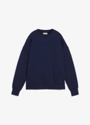 Bluza oversize z czystej bawełny organicznej. Niebieskie bluzy damskie bonprix, l, bez wzorów, z bawełny, bez ramiączek, bez kaptura. Za 87.99 zł.