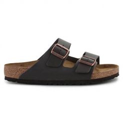 Klapki unisex Birkenstock Arizona. Czarne klapki męskie Birkenstock, bez wzorów, z materiału, bez zapięcia. Za 668.00 zł.