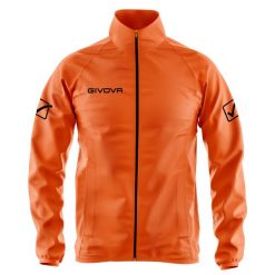 Kurtka Givova Rain Basico Fluo pomarańczowa. Żółte kurtki męskie Givova, xs, bez wzorów, sportowe, bez kaptura. Za 50.00 zł.