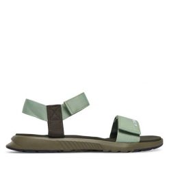 Sandały adidas. Zielone buty zimowe męskie Adidas, bez wzorów, bez obcasa, bez zapięcia. Za 179.99 zł.