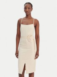 Guess Sukienka koktajlowa W6RK0G KC9O0 Beżowy Regular Fit. Brązowe sukienki damskie Guess, l, z aplikacjami, z syntetyku, wizytowe, bez kołnierzyka, bez ramiączek. Za 669.99 zł.