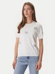 DKNY Sweter DJ6R0242 Écru Regular Fit. Swetry nierozpinane damskie DKNY, s, bez wzorów, bez kołnierzyka, bez ramiączek. Za 349.99 zł.