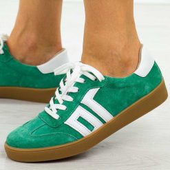 Zielone skórzane półbuty damskie Vinceza 79517. Zielone półbuty damskie VINCEZA, na jesień, bez wzorów, z jeansu, biznesowe, bez obcasa, na płaskiej podeszwie, bez zapięcia. Za 199.00 zł.