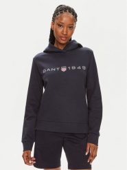 Gant Bluza Archive Shield 4200756 Granatowy Regular Fit. Niebieskie bluzy damskie GANT, xs, bez wzorów, z bawełny, bez ramiączek, bez kaptura. Za 469.99 zł.