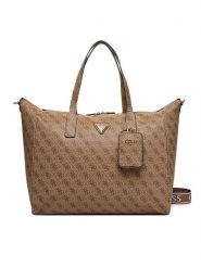 Guess Torba weekendowa Latona Travel TWLB92 11017 Brązowy. Brązowe torby podróżne damskie Guess, z aplikacjami, ze skóry. Za 579.99 zł.