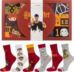 Kalendarz adwentowy Soxo Zestaw 6 x Skarpetki damskie Harry Potter pomysł na prezent dla Niej 35-40. Skarpetki damskie Soxo, bez wzorów. Za 89.99 zł.