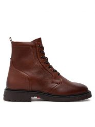 Tommy Hilfiger Trzewiki FM0FM05183 Brązowy. Brązowe botki męskie Tommy Hilfiger, bez wzorów, ze skóry, bez obcasa, bez zapięcia. Za 429.99 zł.