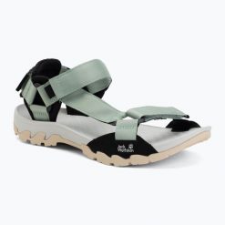 Sandały damskie Jack Wolfskin Ridge. Zielone sandały damskie Jack Wolfskin, bez wzorów, z gumy, bez obcasa, bez zapięcia. Za 309.99 zł.