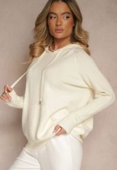 Jasnobeżowy Sweter z Wiskozą i Kaszmirem oraz z Kapturem Nerolin. Brązowe swetry nierozpinane damskie Renee, bez wzorów, z jeansu, casualowe, bez kołnierzyka, bez ramiączek. Za 139.99 zł.