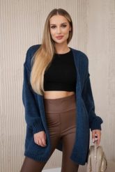 Sweter Kardigan z moherem jeansowy. Kardigany damskie KESI, l, bez wzorów, z jeansu, eleganckie, bez kołnierzyka, plus size. Za 175.65 zł.
