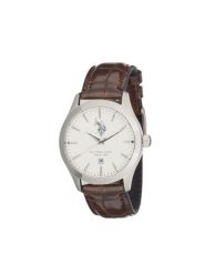 U.S. Polo Assn. Zegarek Yale USP7369WH Brązowy. Brązowe, analogowe zegarki męskie U.S. Polo Assn., bez wzorów, ze skóry. Za 529.99 zł.