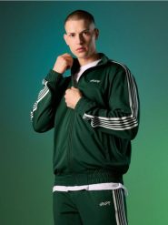 Bluza bomberka z lampasami - zielony. Zielone kurtki męskie Sinsay, l, bez wzorów, bez kaptura. Za 59.99 zł.