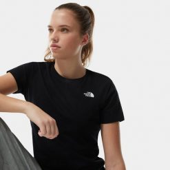 T-Shirt Simple Dome. Czarne t-shirty damskie The North Face, xs, bez wzorów, sportowe, bez kołnierzyka, bez ramiączek. Za 99.99 zł.