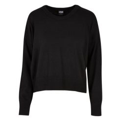 Damski oversizowy sweter Urban Classics EcoVero Basic GT. Czarne swetry nierozpinane damskie Urban Classics, na zimę, bez wzorów, bez kołnierzyka, bez ramiączek. Za 275.00 zł.