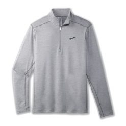 Bluza do biegania męska Brooks Dash 1/2 Zip 2.0. Szare bluzy męskie Brooks, m, bez wzorów, bez ramiączek, bez kaptura. Za 249.99 zł.