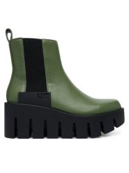 United Nude Botki Grip Chelsea LO V 1103290416 Khaki. Brązowe botki damskie United Nude, bez wzorów, ze skóry, bez obcasa, na koturnie, bez zapięcia. Za 1,539.00 zł.