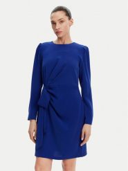 DKNY Sukienka koktajlowa DD4JGD35 Niebieski Regular Fit. Niebieskie sukienki damskie DKNY, bez wzorów, z syntetyku, wizytowe, bez kołnierzyka, bez ramiączek. Za 379.99 zł.
