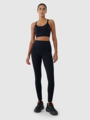 4F Legginsy treningowe bezszwowe damskie - czarne M/L. Czarne legginsy damskie 4F, l, bez wzorów, z dzianiny, z podwyższonym stanem, na fitness i siłownię. W wyprzedaży za 99.99 zł.