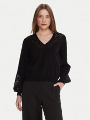 TWINSET Sweter 252TT3440 Czarny Regular Fit. Czarne swetry nierozpinane damskie Twinset, xl, bez wzorów, z syntetyku, bez kołnierzyka, bez ramiączek. Za 1,129.00 zł.
