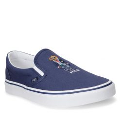 Tenisówki Polo Ralph Lauren. Niebieskie trampki męskie Polo Ralph Lauren, bez wzorów, bez zapięcia. Za 329.99 zł.