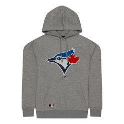 Bluza z kapturem Blue Jays Nos MLB Regular. Szare bluzy męskie New Era, m, bez wzorów, klasyczne, bez ramiączek, z kapturem. Za 252.95 zł.