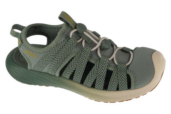Sandały damskie, Whisper Lite. Zielone sandały damskie Keen, bez wzorów, z materiału, bez obcasa, bez zapięcia. Za 379.99 zł.