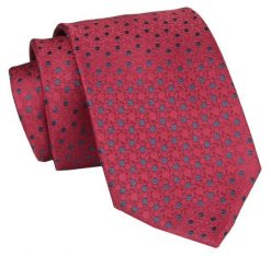 Męski Krawat - Czerwony, Drobny Groszek - Angelo di Monti. Czerwone krawaty i muchy Angelo di Monti, bez wzorów, z tkaniny, eleganckie. Za 45.00 zł.
