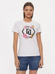 Gaudi T-Shirt 411BD64022 Biały Regular Fit. Białe t-shirty damskie Gaudi, xs, bez wzorów, z bawełny, bez kołnierzyka, bez ramiączek. Za 319.99 zł.