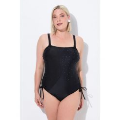Damski Strój kąpielowy uniwersalny miękkie miseczki odpinane ramiączka. Czarne stroje kąpielowe damskie Ulla Popken, plus size, bez wzorów, z elastanu. Za 279.99 zł.